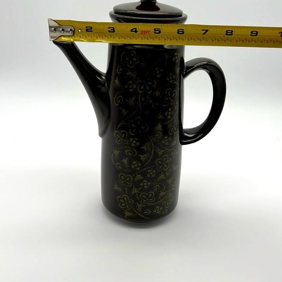 Vintage Franciscan Madeira Tall Earthenware Coffee Pot - Brown w/ Green Floral - Picture 15 of 15